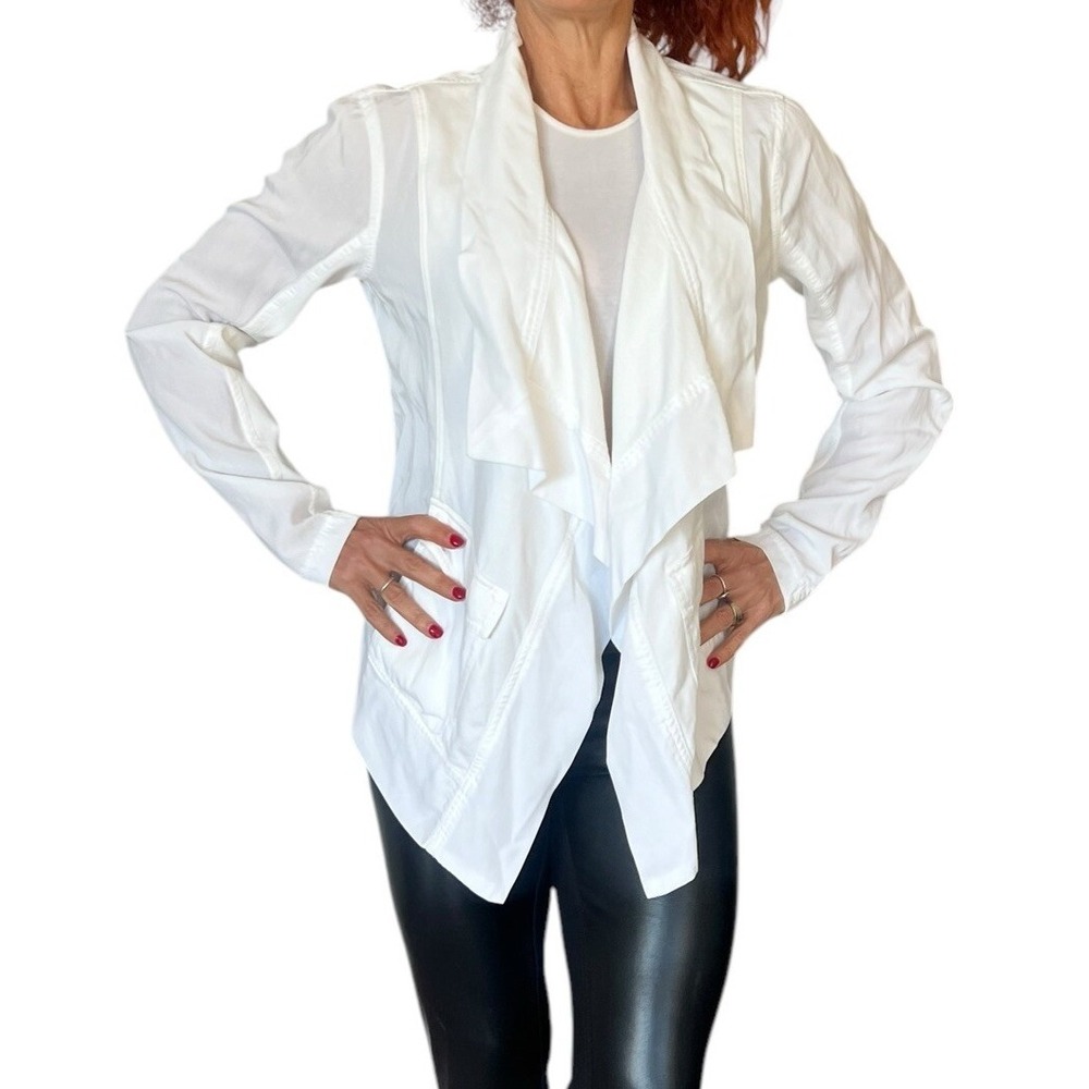SPLENDID WHITE OPEN DRAPE CARGO JACKET WHITE LYOCELL MIXED MEDIA CANYONDALE M - Picture 8 of 13